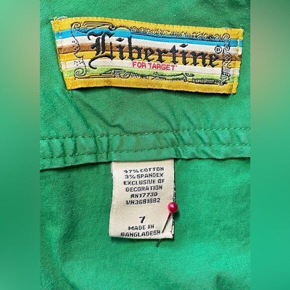 Libertine Skulls & Whales Bright Green Skirt Navy Blue Embroidered Junio… - Picture 4 of 4